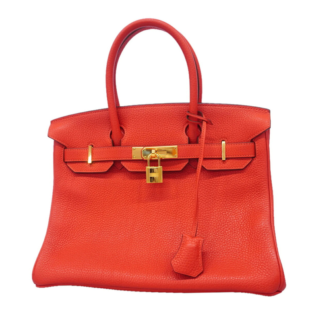 Hermes Birkin 30 handbag, Togo leather, Rouge Tomato, X stamp, women's.